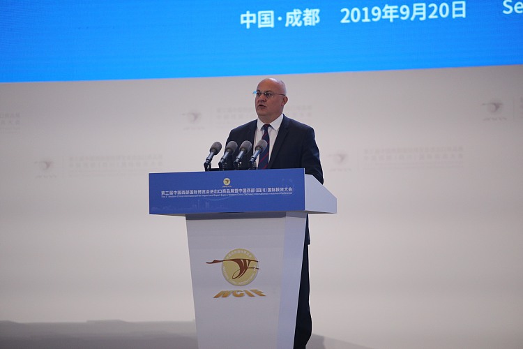 Vice President Massimo Bagnasco Delivers a Speech at the 3rd Western China International Expo & International Investment Conference
